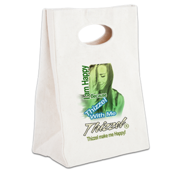 Thizzel make me Happy Canvas Lunch Tote