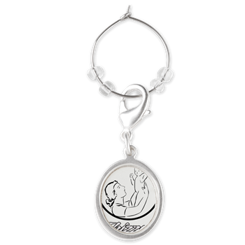 Mom Baby Logo Wine Charms