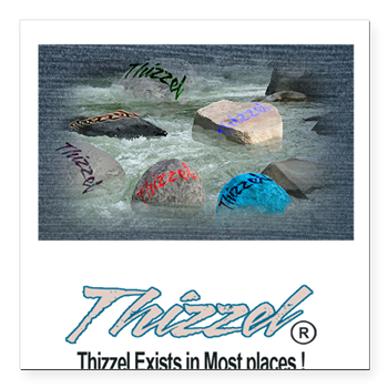 Thizzel Exist Logo Square Car Magnet 3" x 3"