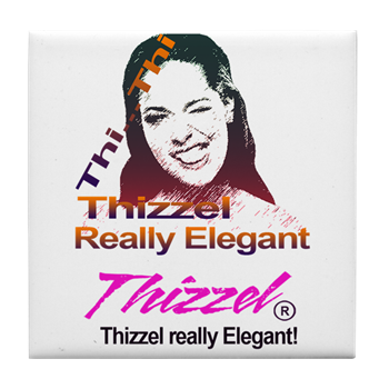 Thizzel Elegant Logo Tile Coaster