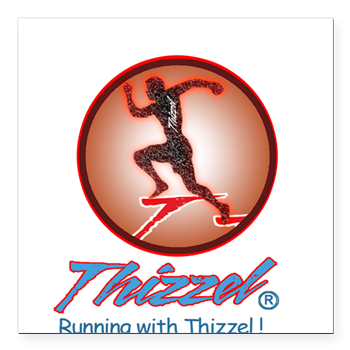 Runner Logo Square Car Magnet 3" x 3"