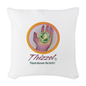 Discover Earth Logo Woven Throw Pillow