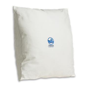 Swimming Logo Burlap Throw Pillow