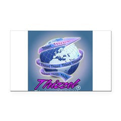 Thizzel Globe Rectangle Car Magnet