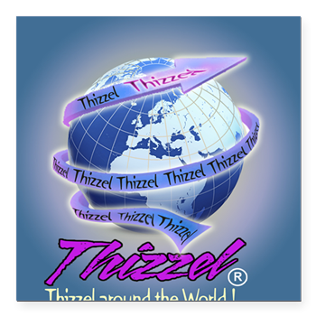 Thizzel Globe Square Car Magnet 3" x 3"