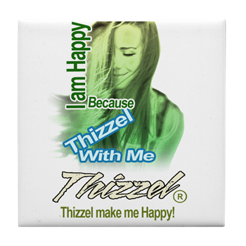 Thizzel make me Happy Tile Coaster