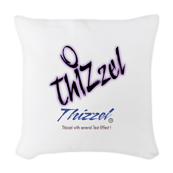Text Effect Logo Woven Throw Pillow