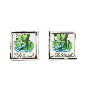 Thizzel make me Happy Square Cufflinks