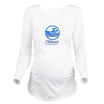 Swimming Logo Long Sleeve Maternity T-Shirt