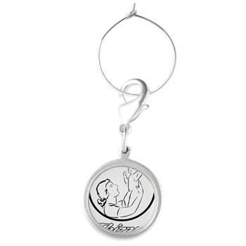 Mom Baby Logo Wine Charms