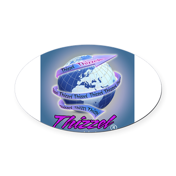 Thizzel Globe Oval Car Magnet