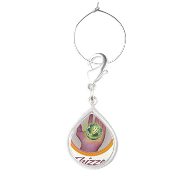 Discover Earth Logo Teardrop Wine Charm