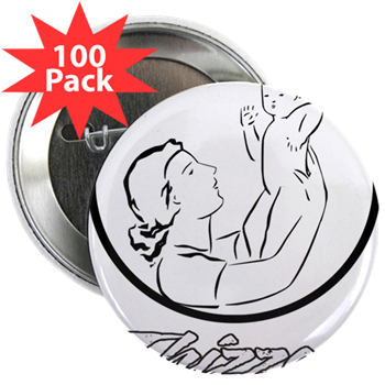 Mom Baby Logo 2.25" Button (100 pack)