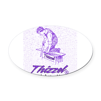 Thizzel Work Oval Car Magnet