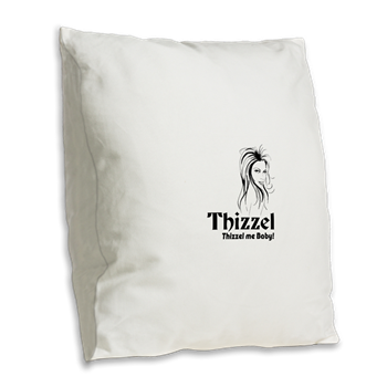 Thizzel Lady Burlap Throw Pillow
