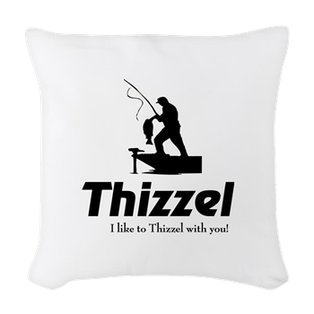 Thizzel Fishing Woven Throw Pillow