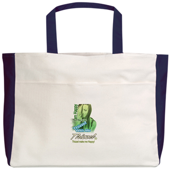 Thizzel make me Happy Beach Tote