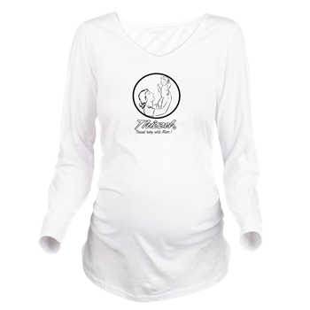 Mom Baby Logo Long Sleeve Maternity T-Shirt