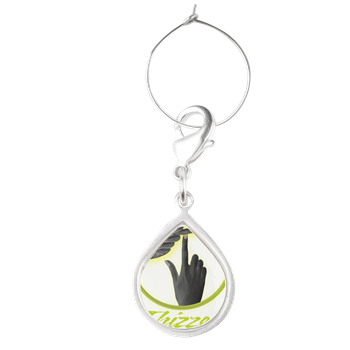 Finger T Logo Teardrop Wine Charm