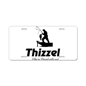 Thizzel Fishing Aluminum License Plate