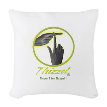 Finger T Logo Woven Throw Pillow