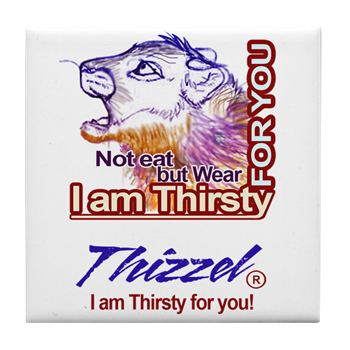 Am Thirsty Logo Tile Coaster
