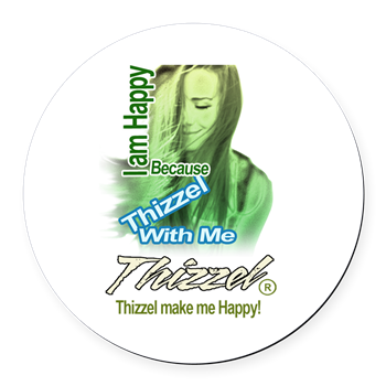 Thizzel make me Happy Round Car Magnet