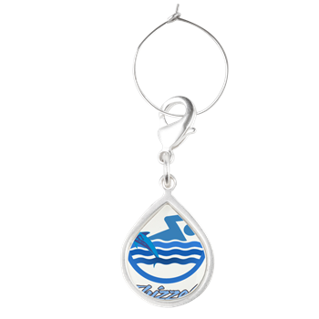 Swimming Logo Teardrop Wine Charm