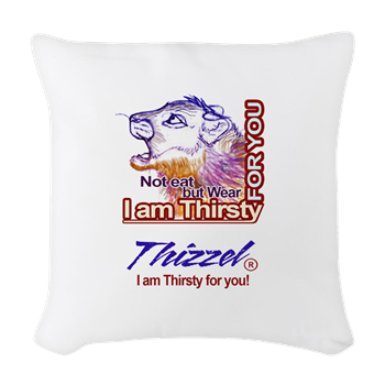Am Thirsty Logo Woven Throw Pillow