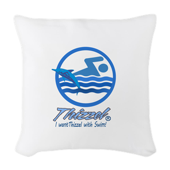 Swimming Logo Woven Throw Pillow