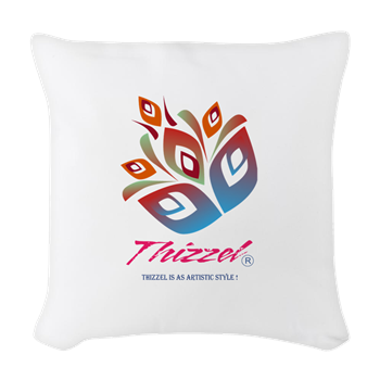 Artistic Leaves Logo Woven Throw Pillow