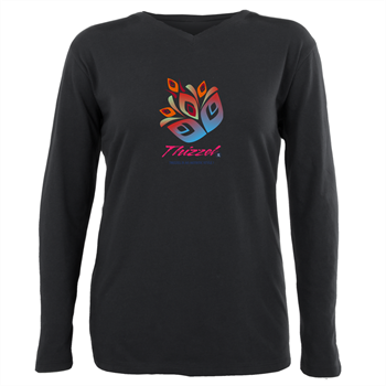 Artistic Leaves Logo Plus Size Long Sleeve Tee