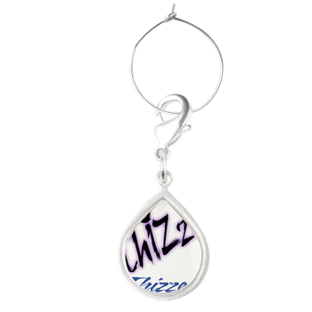 Text Effect Logo Teardrop Wine Charm