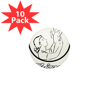 Mom Baby Logo Mini Button (10 pack)