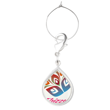 Artistic Leaves Logo Teardrop Wine Charm