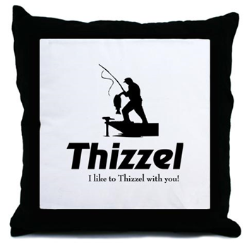 Thizzel Fishing Throw Pillow