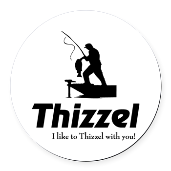 Thizzel Fishing Round Car Magnet