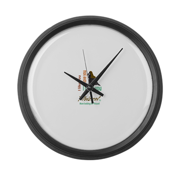 Mom Looking for Thizzel Large Wall Clock