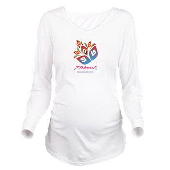 Artistic Leaves Logo Long Sleeve Maternity T-Shirt