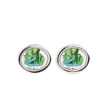 Thizzel make me Happy Oval Cufflinks