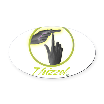 Finger T Logo Oval Car Magnet