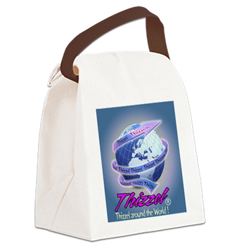 Thizzel Globe Canvas Lunch Bag
