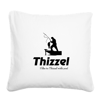 Thizzel Fishing Square Canvas Pillow
