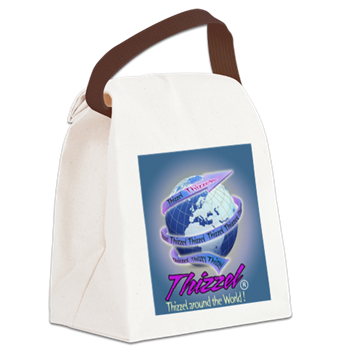 Thizzel Globe Canvas Lunch Bag