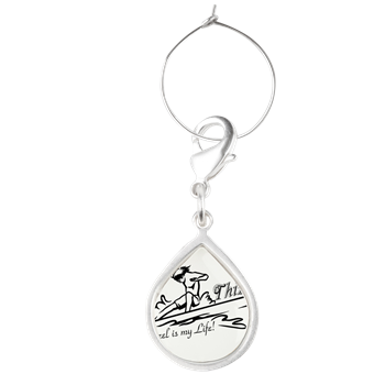 Thizzel Surfing Teardrop Wine Charm