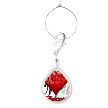 Valentine Logo Teardrop Wine Charm