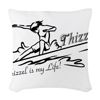 Thizzel Surfing Woven Throw Pillow