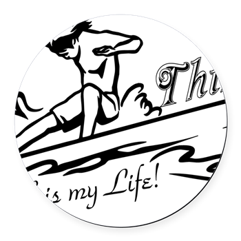 Thizzel Surfing Round Car Magnet