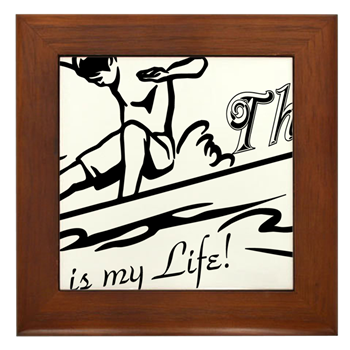 Thizzel Surfing Framed Tile