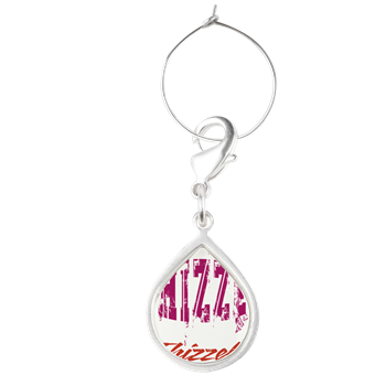 Text Effect Logo Teardrop Wine Charm